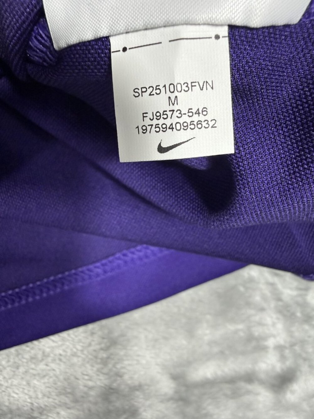 New Nike Dri-FIT Polo Shirt Women's Medium Purple Striped Football FJ9573 546 - Picture 8 of 14